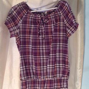 Cute purple plaid top